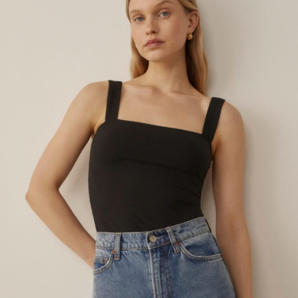 Reformation Canyon Knit Tank Top Black XS